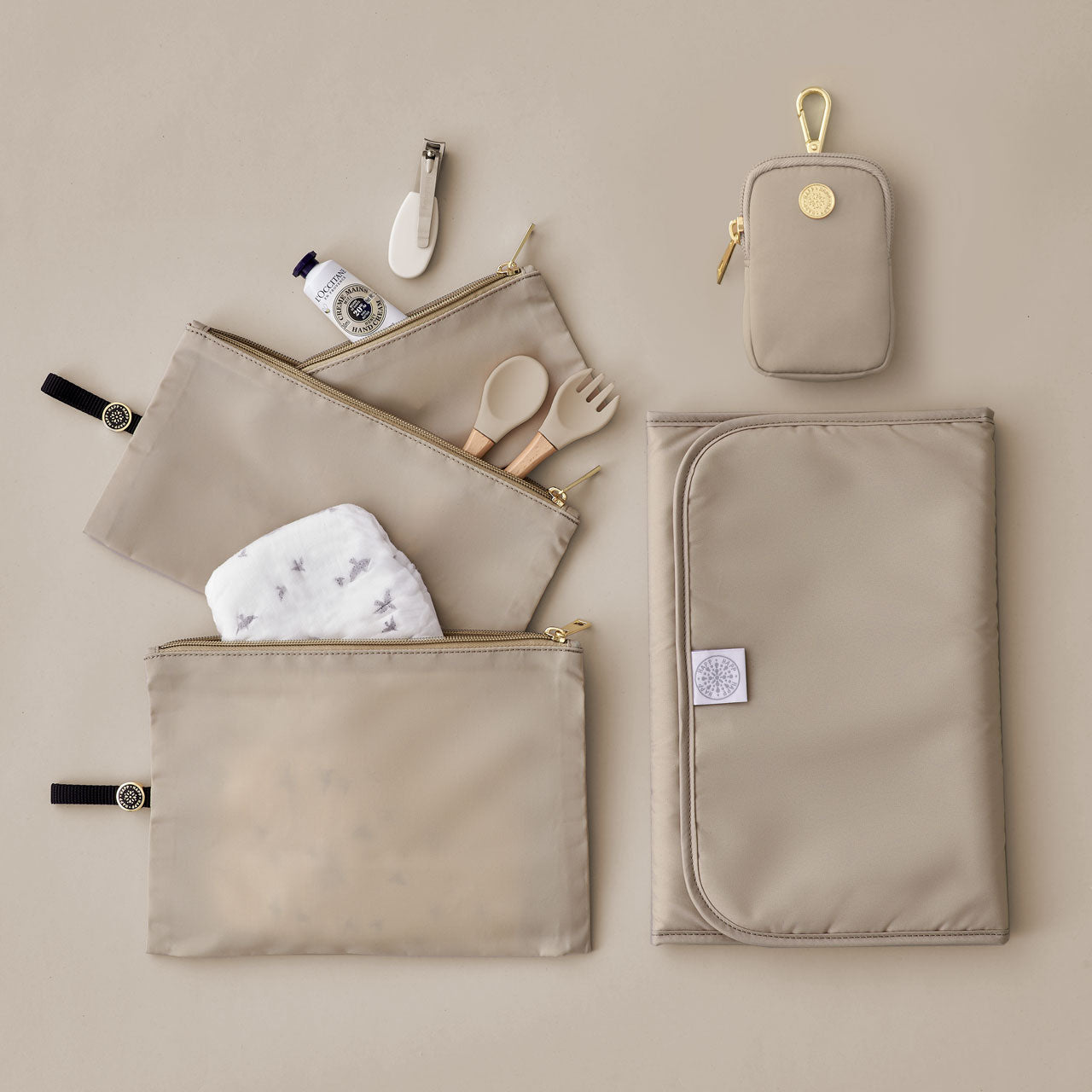 Expandable Packing Pouches Beige