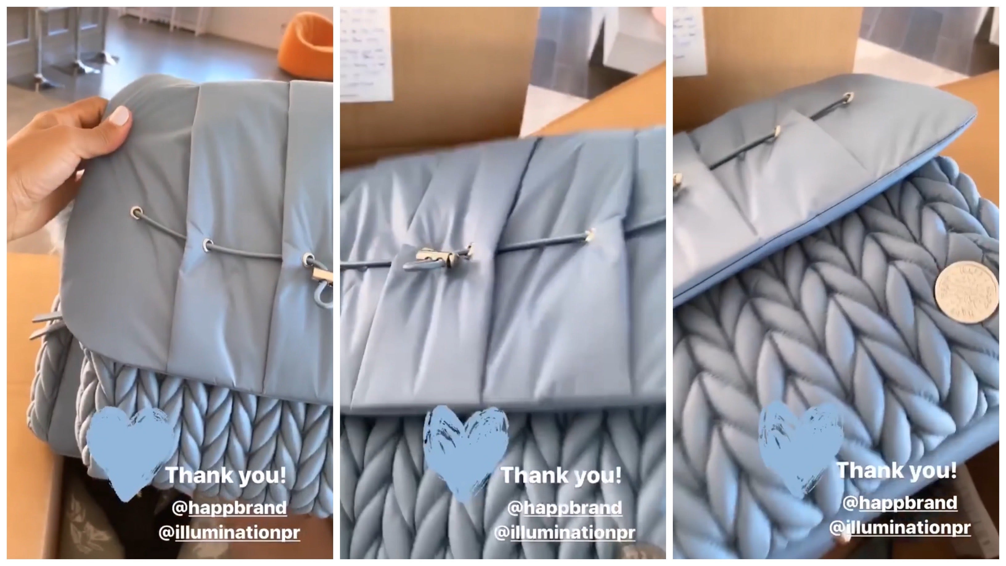 Christina Milian Unboxes Her Ash Blue Levy Backpack